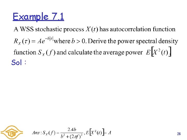 Example 7. 1 Sol: 28 Example 7. 1 Sol: 28