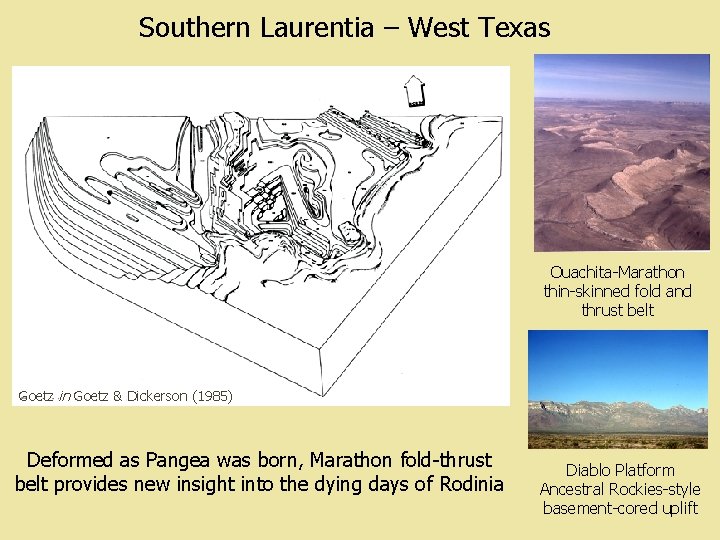 Southern Laurentia – West Texas Ouachita-Marathon thin-skinned fold and thrust belt Goetz in Goetz