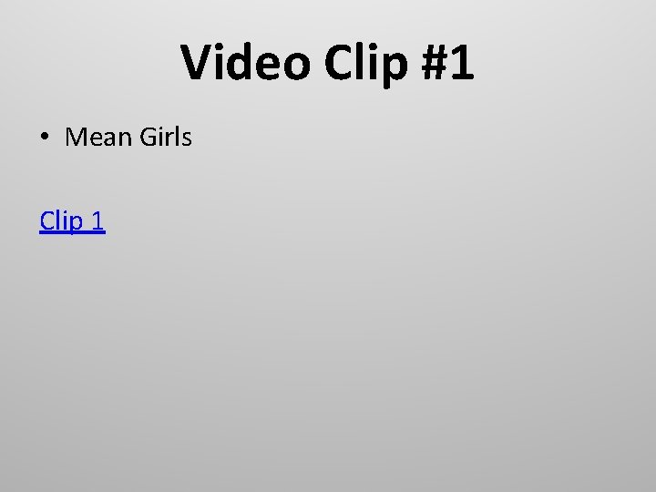 Video Clip #1 • Mean Girls Clip 1 