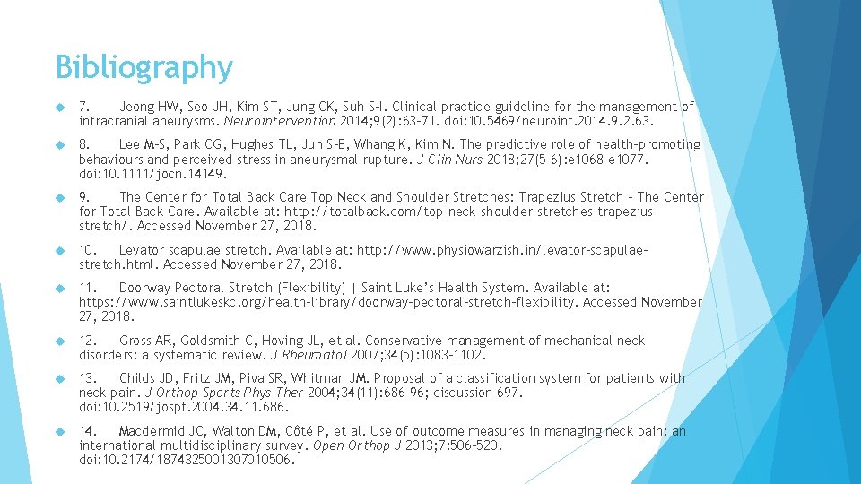 Bibliography 7. Jeong HW, Seo JH, Kim ST, Jung CK, Suh S-I. Clinical practice