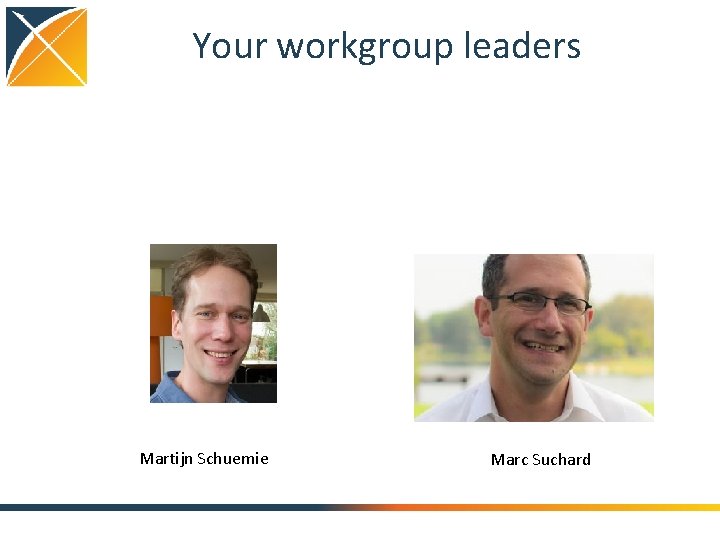 Your workgroup leaders Martijn Schuemie Marc Suchard 