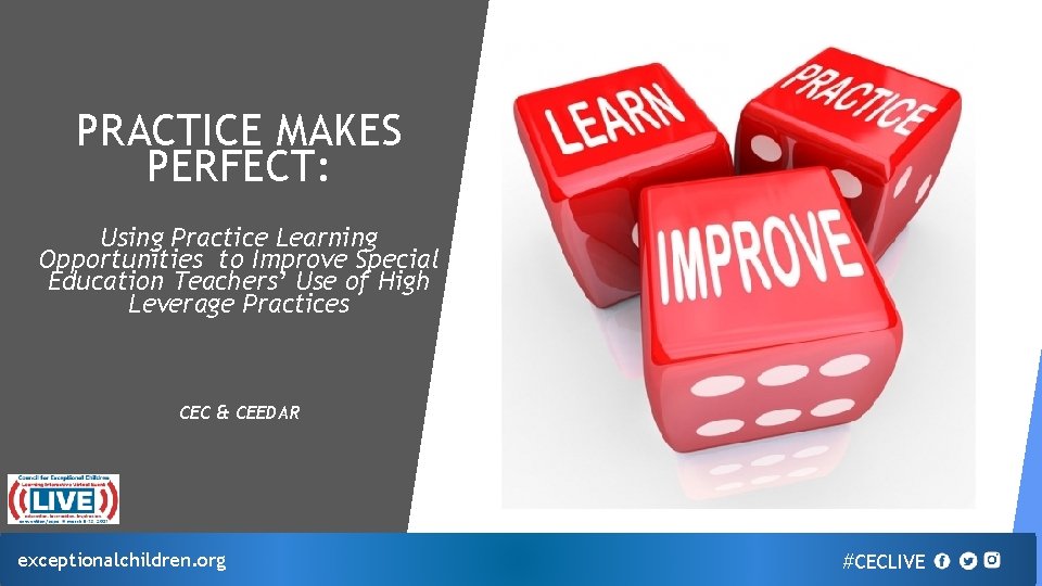 PRACTICE MAKES PERFECT: Using Practice Learning Opportunities to Improve Special Education Teachers’ Use of
