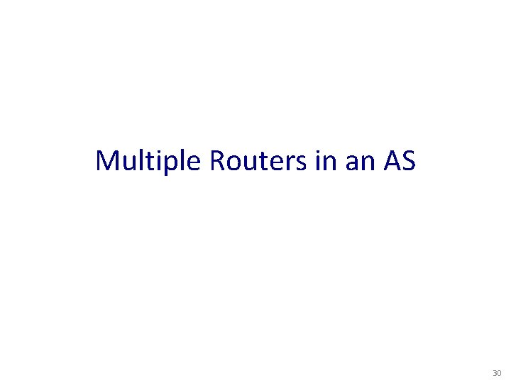 Multiple Routers in an AS 30 