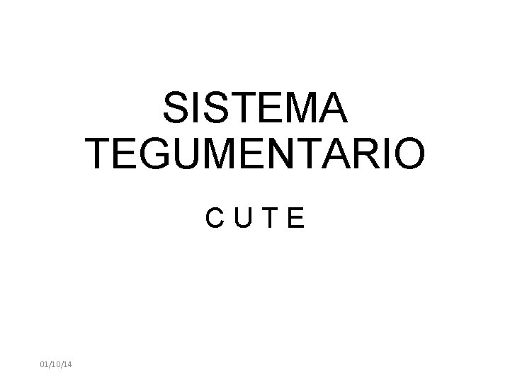 SISTEMA TEGUMENTARIO CUTE 01/10/14 