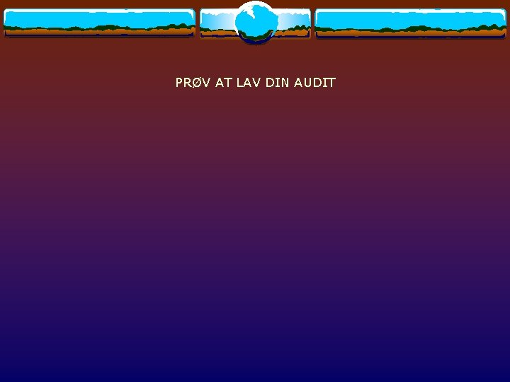 PRØV AT LAV DIN AUDIT 