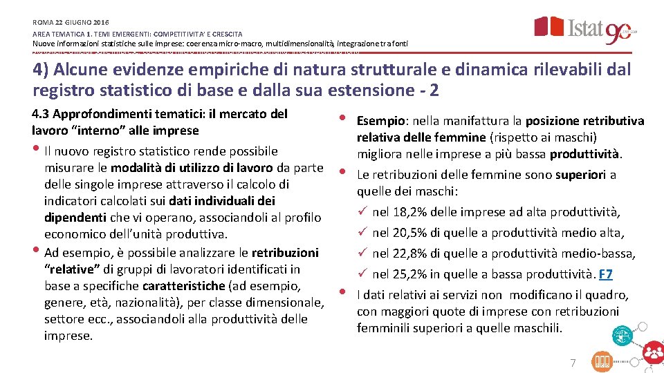 ROMA 22 GIUGNO 2016 AREA TEMATICA 1. TEMI EMERGENTI: COMPETITIVITA’ E CRESCITA Nuove informazioni