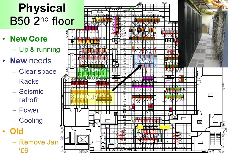 Physical B 50 2 nd floor • New Core – Up & running •