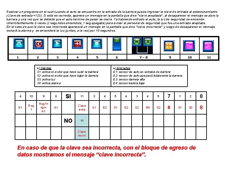 Realizar un programa en el cuando el auto se encuentre en la entrada de