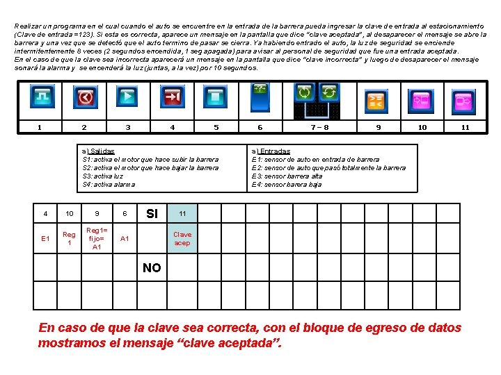 Realizar un programa en el cuando el auto se encuentre en la entrada de