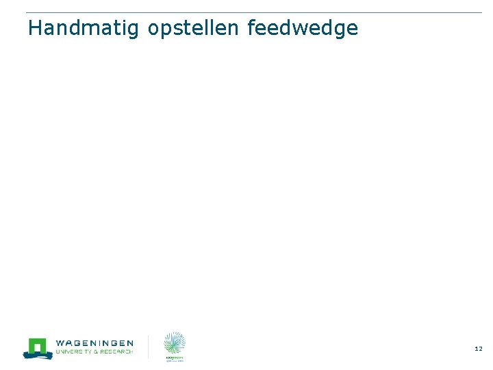 Handmatig opstellen feedwedge 12 