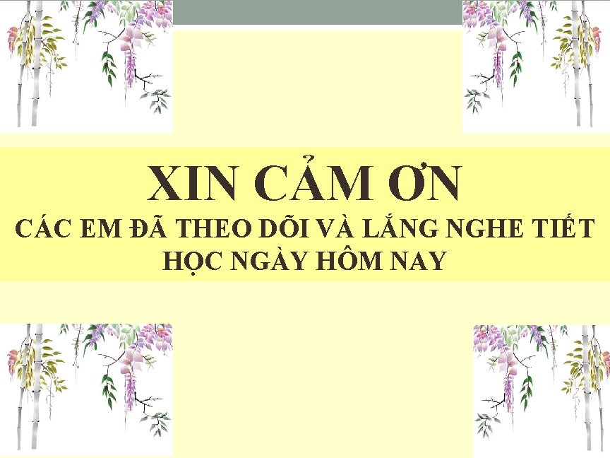 XIN CẢM ƠN CÁC EM ĐÃ THEO DÕI VÀ LẮNG NGHE TIẾT HỌC NGÀY