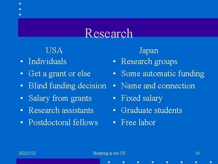 Research • • • USA Individuals Get a grant or else Blind funding decision