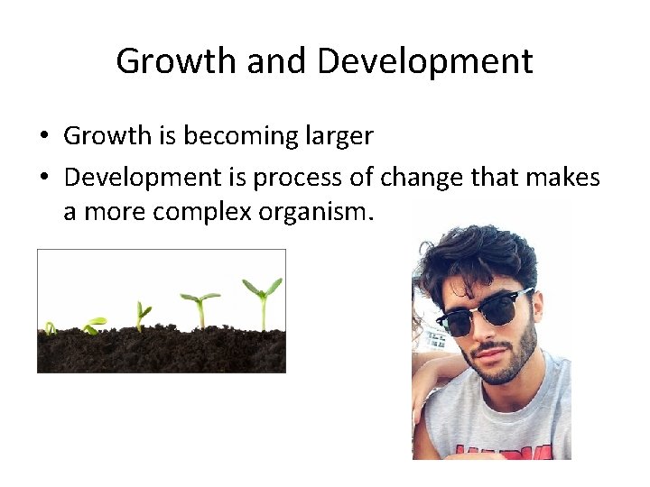 Growth and Development • Growth is becoming larger • Development is process of change