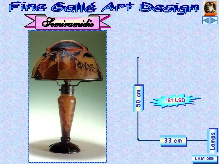 181 USD 33 cm Lamps 50 cm Semiramidis LAM_059 