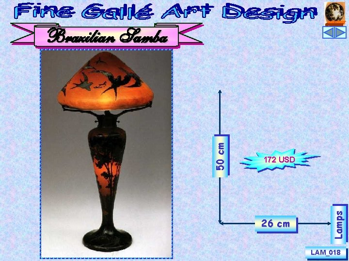 172 USD 26 cm Lamps 50 cm Brazilian Samba LAM_018 