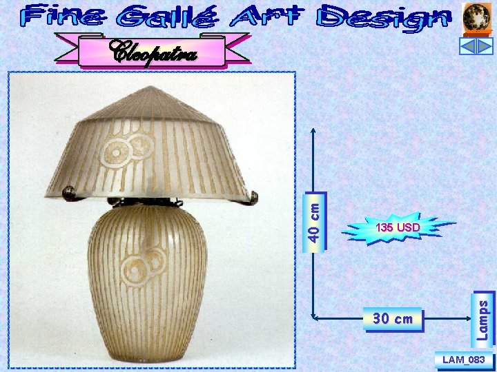 135 USD 30 cm Lamps 40 cm Cleopatra LAM_083 