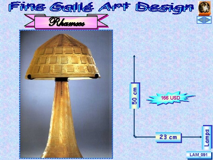 166 USD 23 cm Lamps 50 cm Rhamses LAM_091 