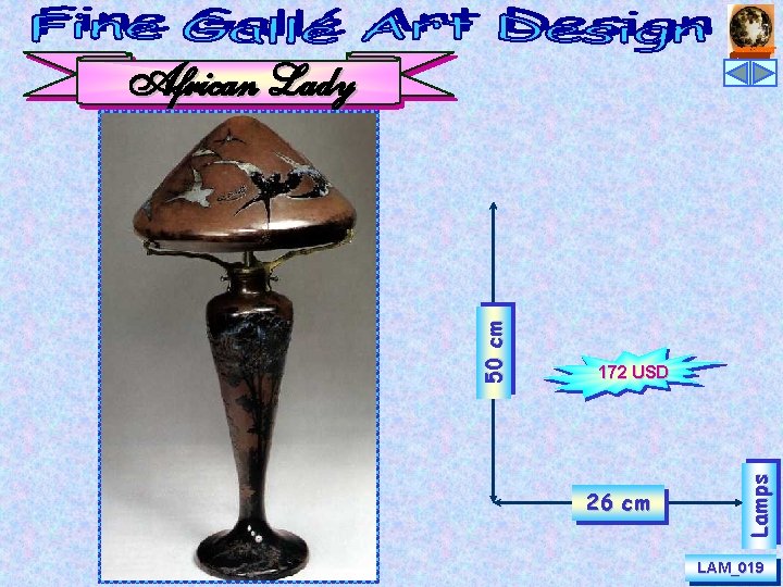 172 USD 26 cm Lamps 50 cm African Lady LAM_019 