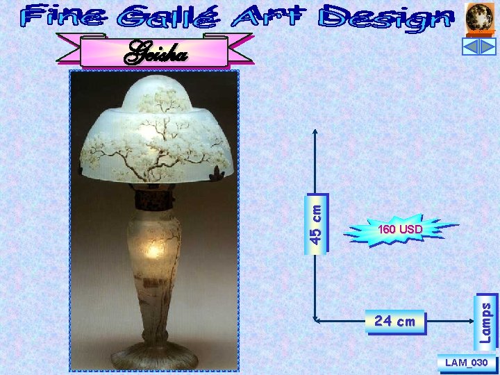 160 USD 24 cm Lamps 45 cm Geisha LAM_030 