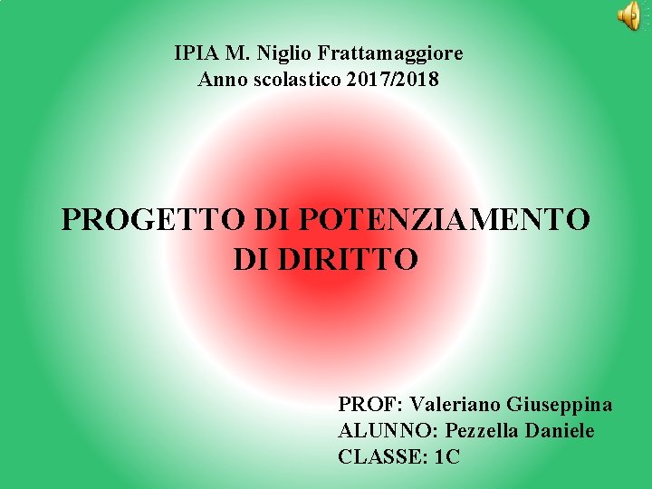 IPIA M. Niglio Frattamaggiore Anno scolastico 2017/2018 PROGETTO DI POTENZIAMENTO DI DIRITTO PROF: Valeriano