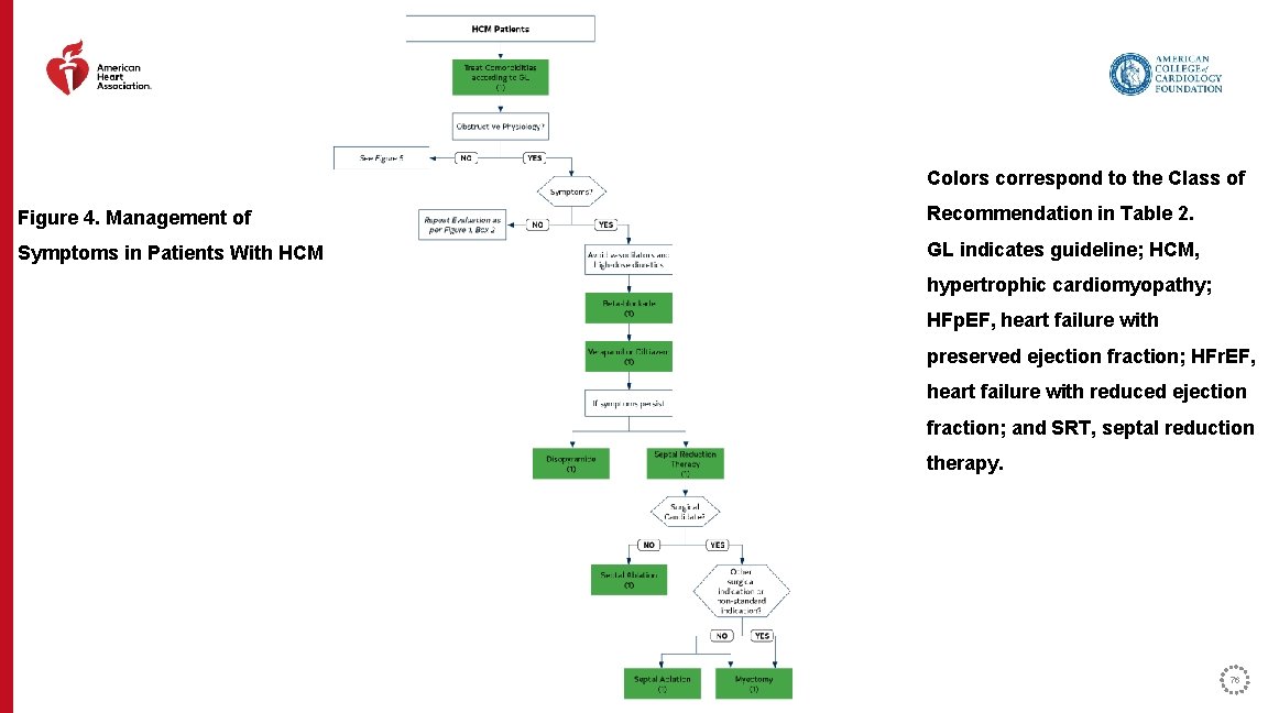 Colors correspond to the Class of Figure 4. Management of Recommendation in Table 2.