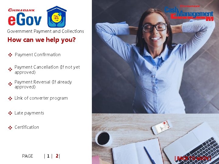 Government Payment and Collections How can we help you? v x. Payment Confirmation Cancellation Government Payment and Collections How can we help you? v x. Payment Confirmation Cancellation