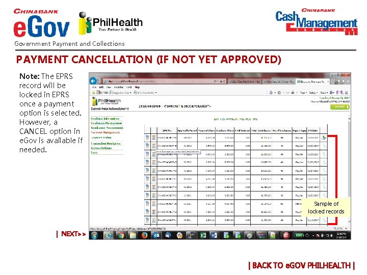 Government Payment and Collections PAYMENT CANCELLATION (IF NOT YET APPROVED) Note: The EPRS record Government Payment and Collections PAYMENT CANCELLATION (IF NOT YET APPROVED) Note: The EPRS record