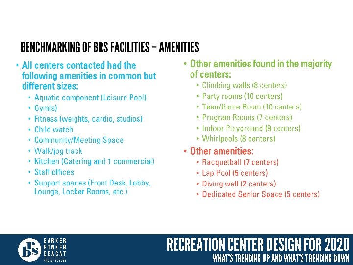 RECREATION CENTER DESIGN FOR 2020 WHAT’S TRENDING UP AND WHAT’S TRENDING DOWN 
