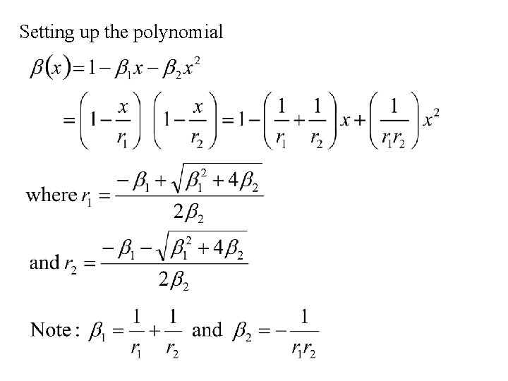 Setting up the polynomial 