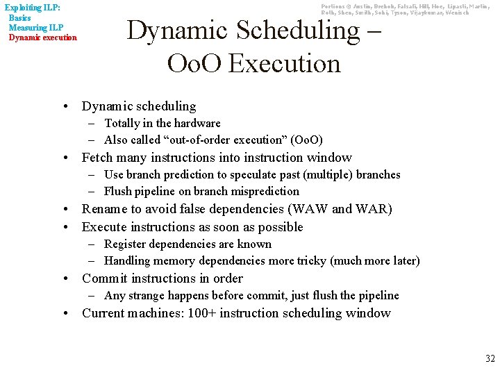 Exploiting ILP: Basics Measuring ILP Dynamic execution Portions © Austin, Brehob, Falsafi, Hill, Hoe,