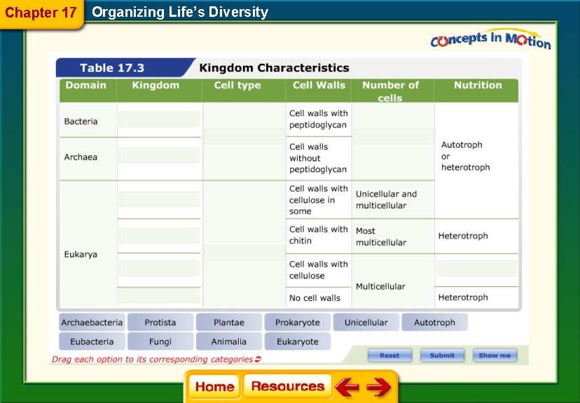 Chapter 17 Organizing Life’s Diversity 