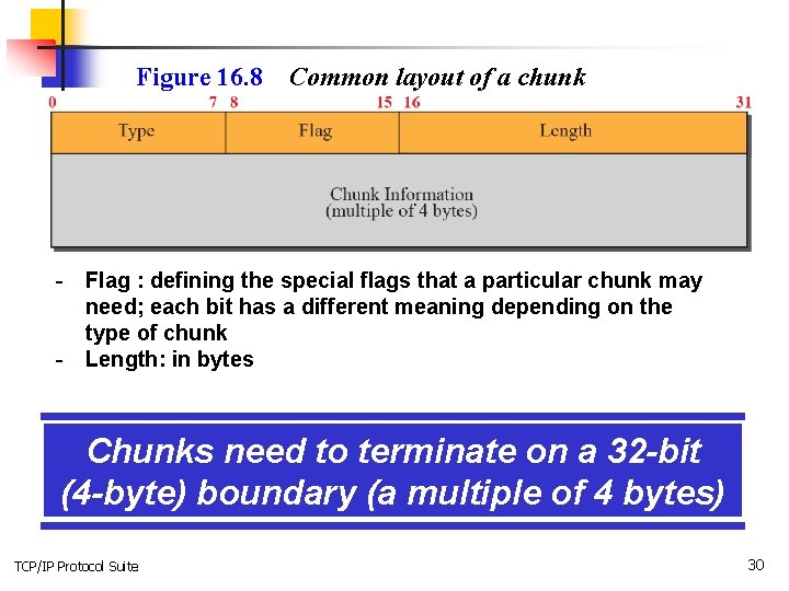 Figure 16. 8 Common layout of a chunk - Flag : defining the special