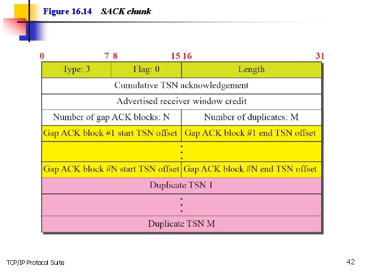 Figure 16. 14 TCP/IP Protocol Suite SACK chunk 42 