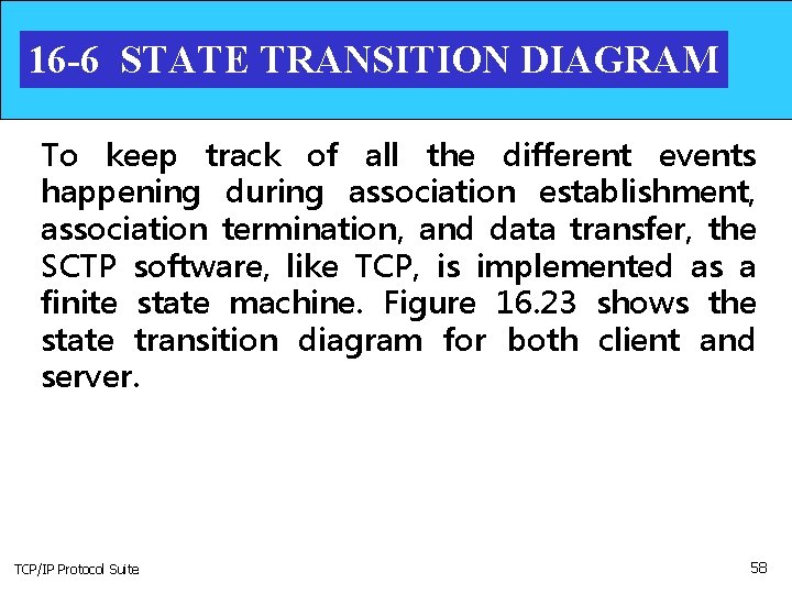 16 -6 STATE TRANSITION DIAGRAM To keep track of all the different events happening