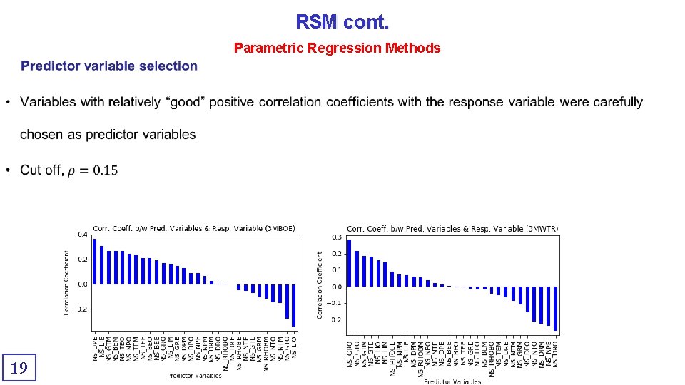 RSM cont. Parametric Regression Methods 19 
