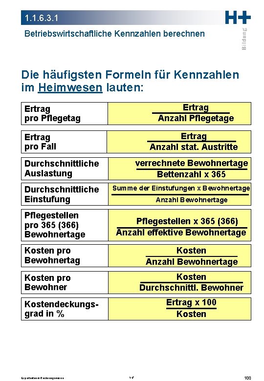 1. 1. 6. 3. 1 Betriebswirtschaftliche Kennzahlen berechnen Die häufigsten Formeln für Kennzahlen im