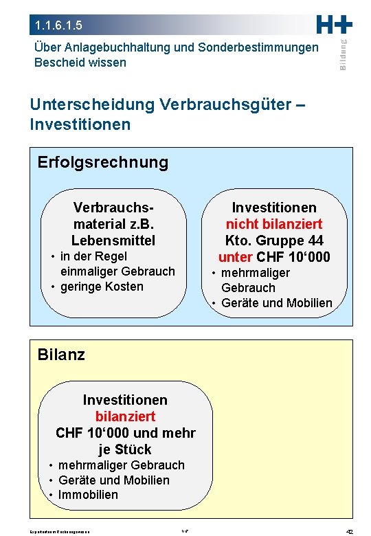 1. 1. 6. 1. 5 Über Anlagebuchhaltung und Sonderbestimmungen Bescheid wissen Unterscheidung Verbrauchsgüter –