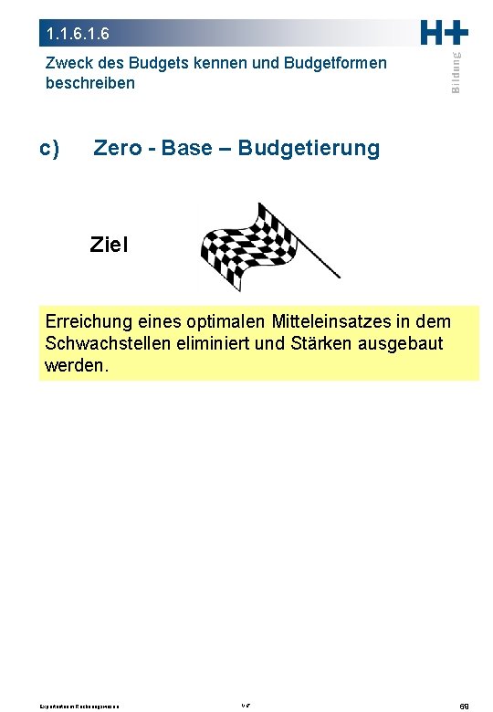 1. 1. 6 Zweck des Budgets kennen und Budgetformen beschreiben c) Zero - Base 1. 1. 6 Zweck des Budgets kennen und Budgetformen beschreiben c) Zero - Base