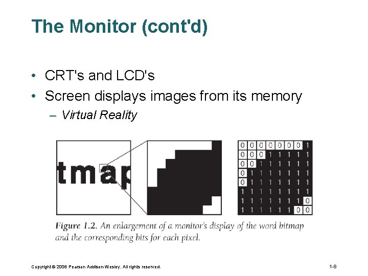 The Monitor (cont'd) • CRT's and LCD's • Screen displays images from its memory