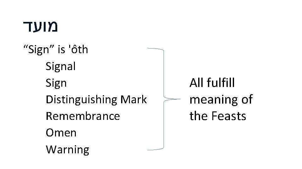  מועד “Sign” is 'o th Signal Sign Distinguishing Mark Remembrance Omen Warning All