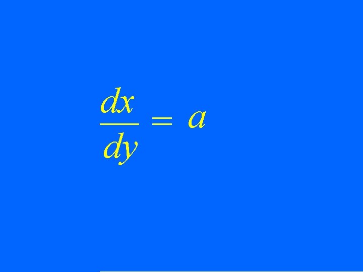 dx a = dy 