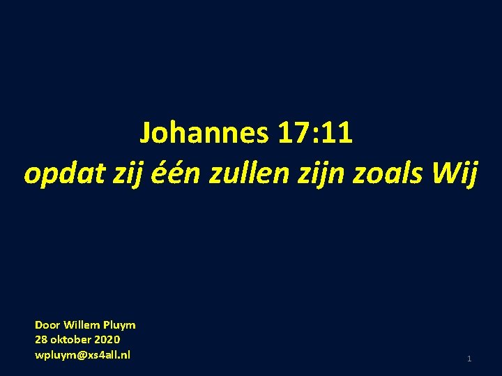 Johannes 17: 11 opdat zij één zullen zijn zoals Wij Door Willem Pluym 28