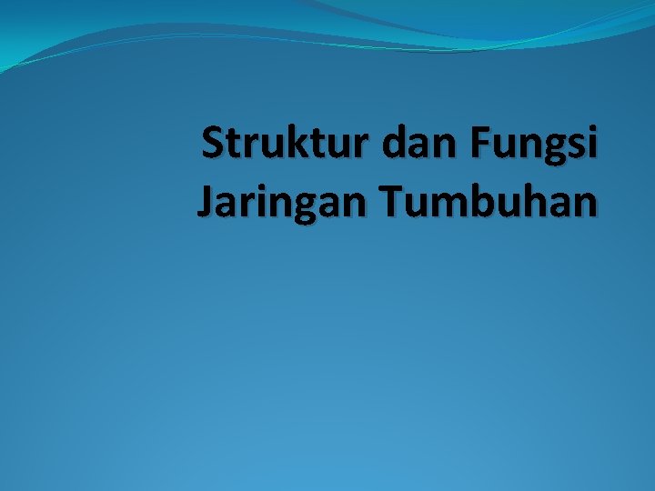 Struktur dan Fungsi Jaringan Tumbuhan 