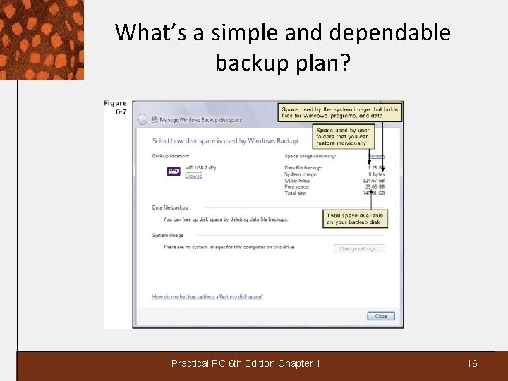 What’s a simple and dependable backup plan? Practical PC 6 th Edition Chapter 1