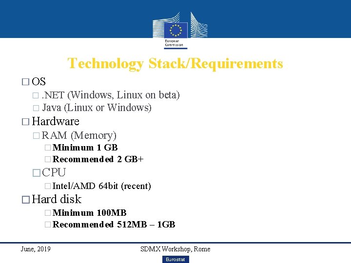 Technology Stack/Requirements � OS . NET (Windows, Linux on beta) � Java (Linux or