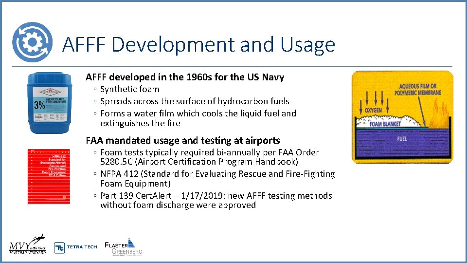 AFFF Development and Usage AFFF developed in the 1960 s for the US Navy