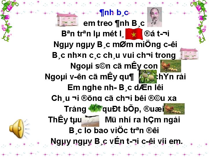 ¶nh b¸c em treo ¶nh B¸c Bªn trªn lµ mét l¸ ®á t ¬i