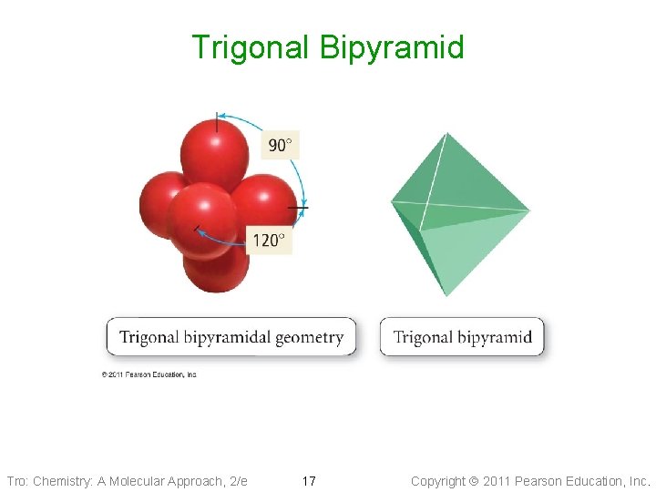 Trigonal Bipyramid Tro: Chemistry: A Molecular Approach, 2/e 17 Copyright 2011 Pearson Education, Inc.