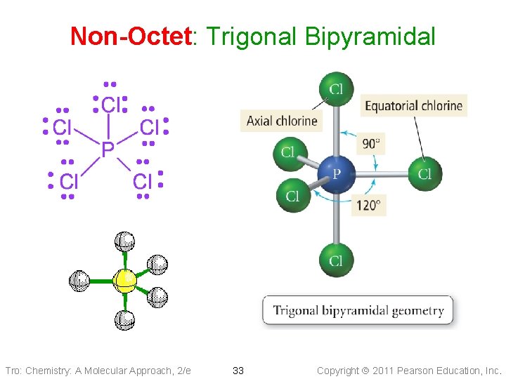 Non-Octet: Trigonal Bipyramidal Tro: Chemistry: A Molecular Approach, 2/e 33 Copyright 2011 Pearson Education,