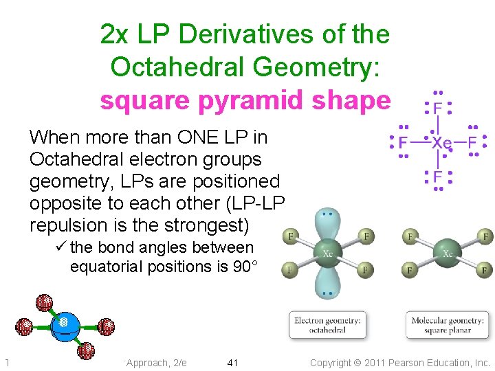 2 x LP Derivatives of the Octahedral Geometry: square pyramid shape When more than